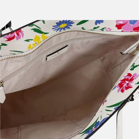 Kate Spade Perfect Large Zip Top Tote Garden Bouquet Floral Cream Multi NWOT - Picture 3 of 3
